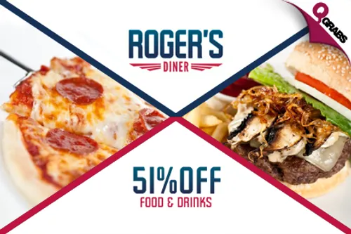 For QR39 enjoy sizzling comfort food & drinks at Roger's Diner (QR80 Value)